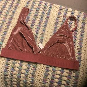 Rose velvet bralette